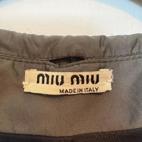 Miu Miu Made in Italy Women’s Slate Gray Windbreaker Jacket size 40 - Picture 12 of 16